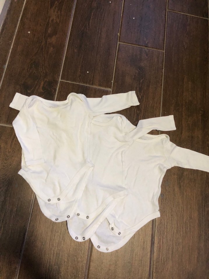 Bebek için Beyaz Uzun Kollu Zıbın 3'lü - Görsel 2