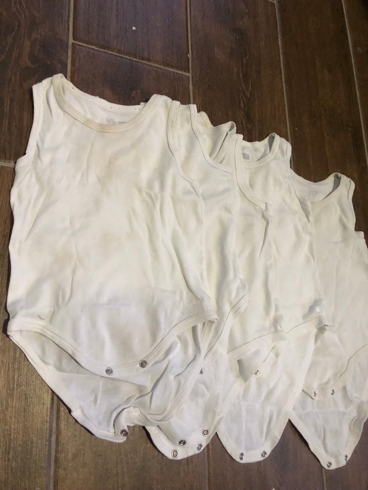 Bebek Erkek Kolsuz Beyaz Keten Body - Görsel 3