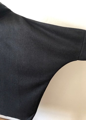 SİYAH BALIKÇI YAKA YARASA KOL KAZAK - Görsel 3