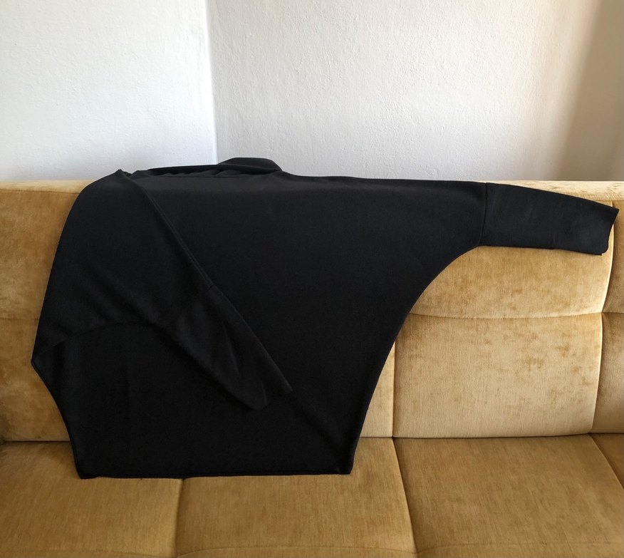 SİYAH BALIKÇI YAKA YARASA KOL KAZAK - Görsel 4