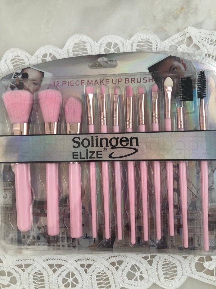 Solingen Elize 12 Parça Pastel Pembe Makyaj Fırçası Seti - Görsel 2