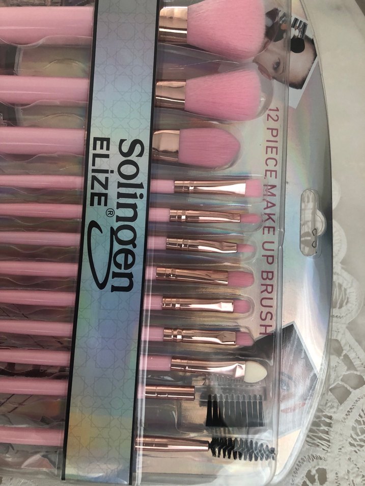 Solingen Elize 12 Parça Pastel Pembe Makyaj Fırçası Seti - Görsel 3
