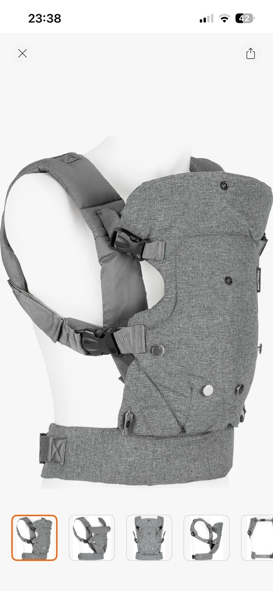 Wellgro 4'ü 1 Arada Gri Bebek Taşıma Kangurusu - Görsel 3