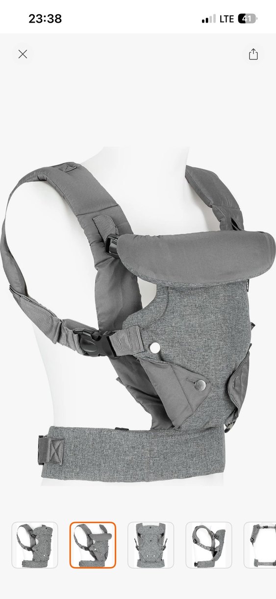 Wellgro 4'ü 1 Arada Gri Bebek Taşıma Kangurusu - Görsel 2