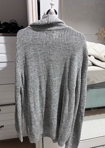 Pull and Bear . Gri Yüksek Yakalı Örgü Erkek Kazak - Görsel 4