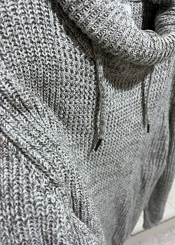 Pull and Bear . Gri Yüksek Yakalı Örgü Erkek Kazak - Görsel 3