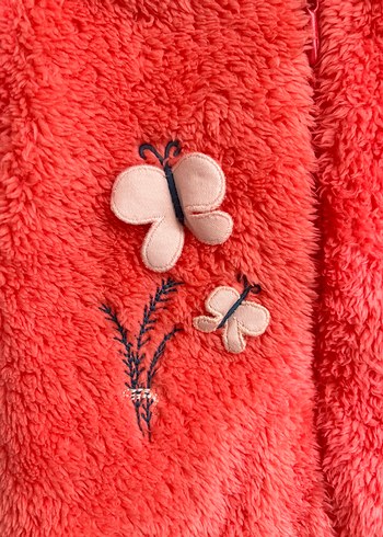 Biorganic Kırmızı Kapüşonlu Kürklü Tulum - Görsel 3