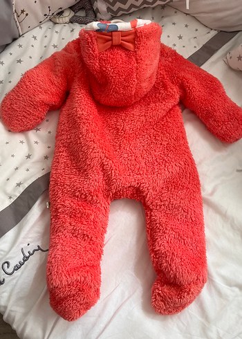 Biorganic Kırmızı Kapüşonlu Kürklü Tulum - Görsel 4