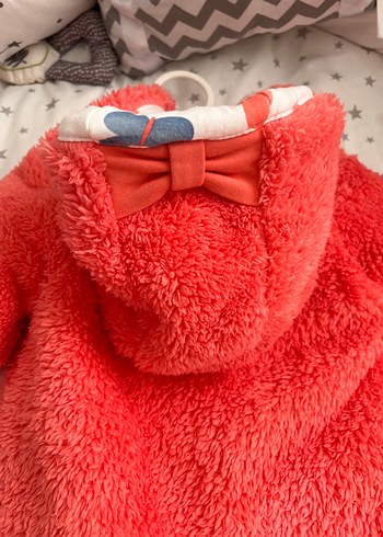 Biorganic Kırmızı Kapüşonlu Kürklü Tulum - Görsel 5