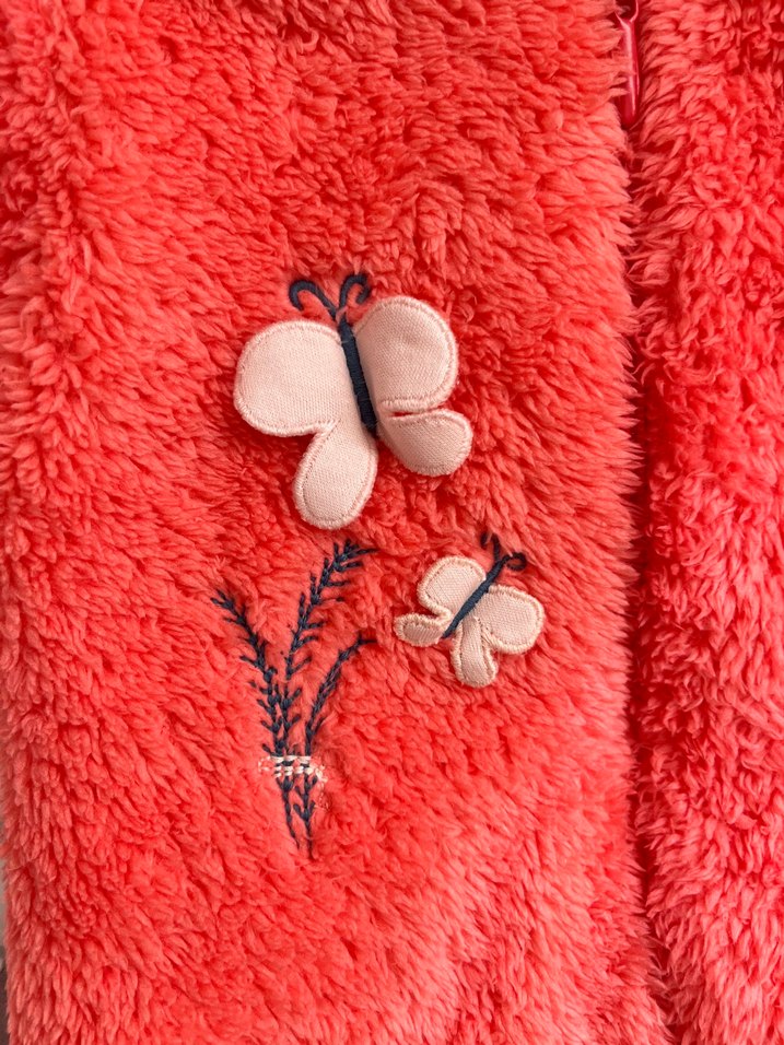 Biorganic Kırmızı Kapüşonlu Kürklü Tulum - Görsel 3