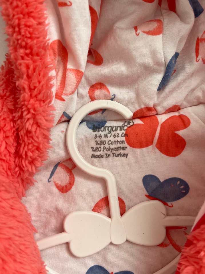 Biorganic Kırmızı Kapüşonlu Kürklü Tulum - Görsel 2