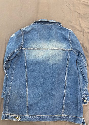 Diğer Düğmeli Mavi Kadın Denim Ceket