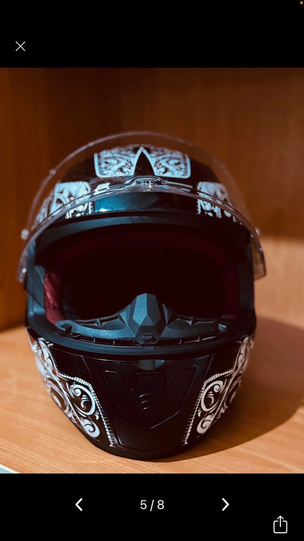 LS2 Siyah Baskılı Motosiklet Kaskı S beden - Görsel 4