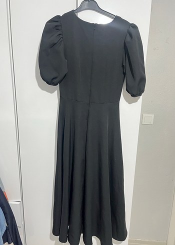 m Beden siyah Renk Siyah Uzun Drapeli Kadın Elbise