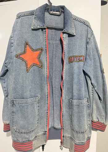 Nakışlı Kadın Midi Denim Ceket