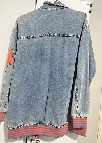 Nakışlı Kadın Midi Denim Ceket - Görsel 3