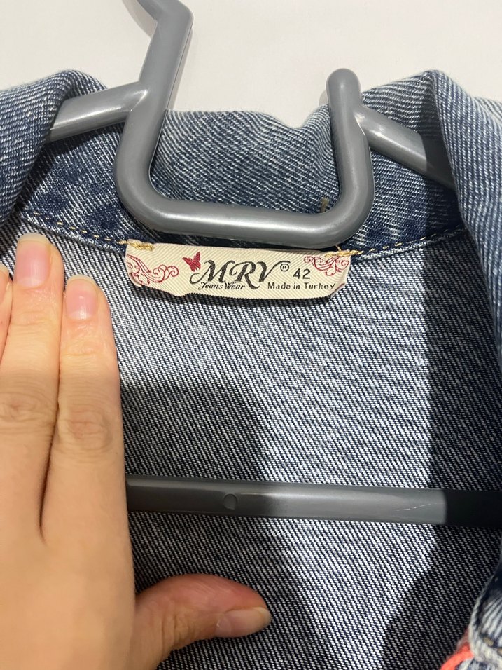 Nakışlı Kadın Midi Denim Ceket - Görsel 4