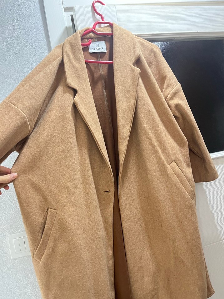 Kahverengi Uzun Süet Kadın Kaban - Görsel 2