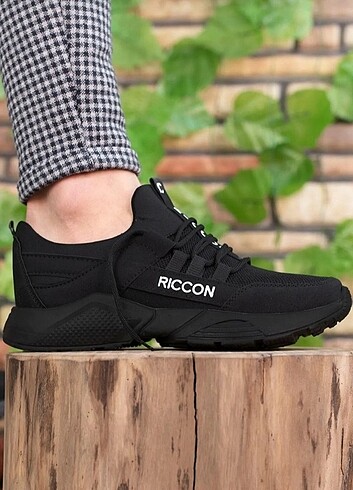 44 Beden siyah Renk Riccon Erkek Siyah Spor Ayakkabı 