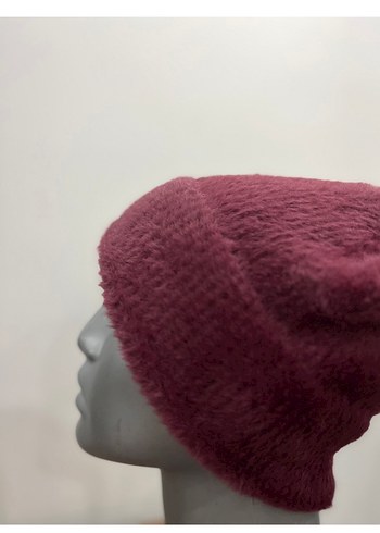 Bordo Kadın akrilik yumuşacık saçak tüylü bere - Görsel 4