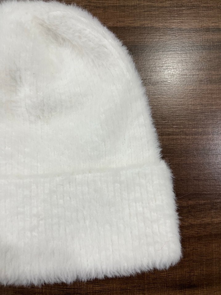 Beyaz Kadın akrilik saçaklı tüylü bere - Görsel 2