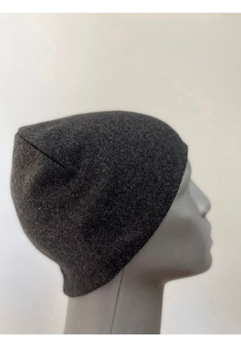 Antrasit düz pamuklu penye bere - Görsel 3