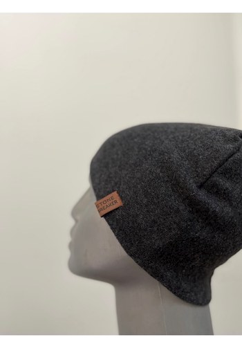 Antrasit düz pamuklu penye bere - Görsel 2