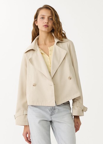 Stradivarius kadın kısa trençkot