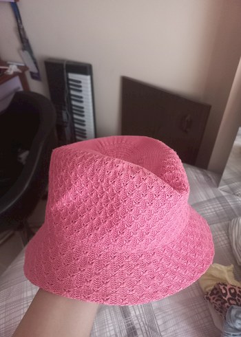 Beden Pembe Örgü Kumaş Bohem Kadın Şapka