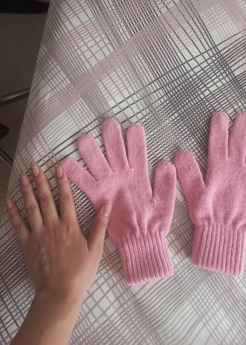 Kız Çocuk Pembe Örme Eldiven