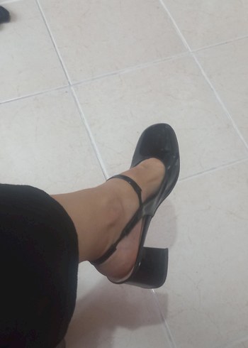 Marjin Marjin Siyah Rugan Stiletto Topuklu Ayakkabı