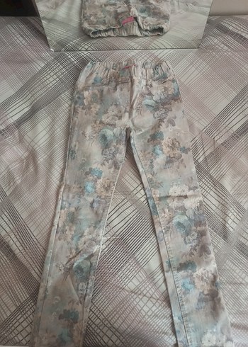 LC Waikiki Bohem Midi Kumaş Pantolon, Düğmeli, Gri-Beyaz