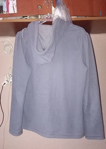 Kapüşonlu Fermuarlı Gri Ceket - Görsel 5