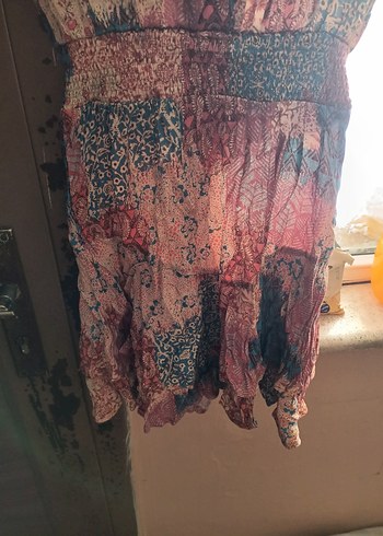 Bohem Tarz Çok Renkli Midi Kadın Elbise - Görsel 3