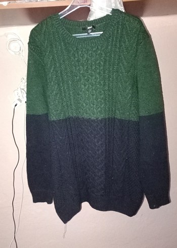 Kadın Örgü Uzun Kollu Yeşil Kazak - Görsel 2