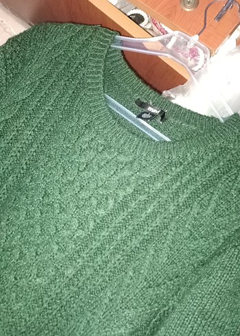 Kadın Örgü Uzun Kollu Yeşil Kazak - Görsel 4