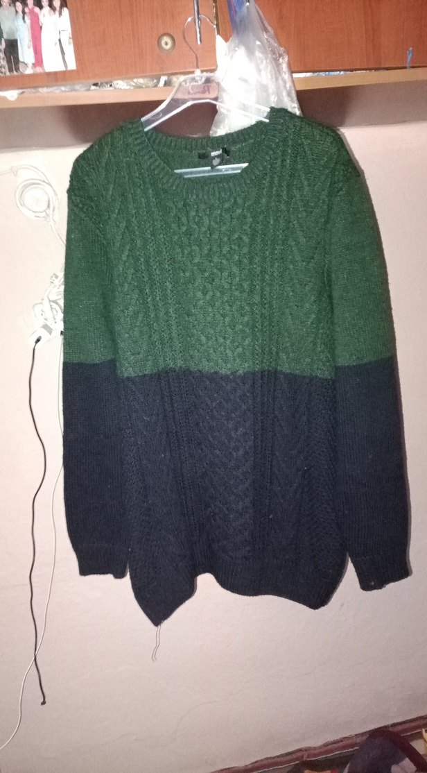 Kadın Örgü Uzun Kollu Yeşil Kazak - Görsel 2