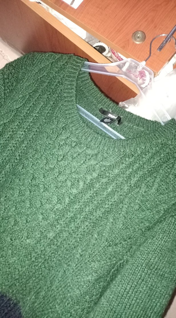 Kadın Örgü Uzun Kollu Yeşil Kazak - Görsel 4