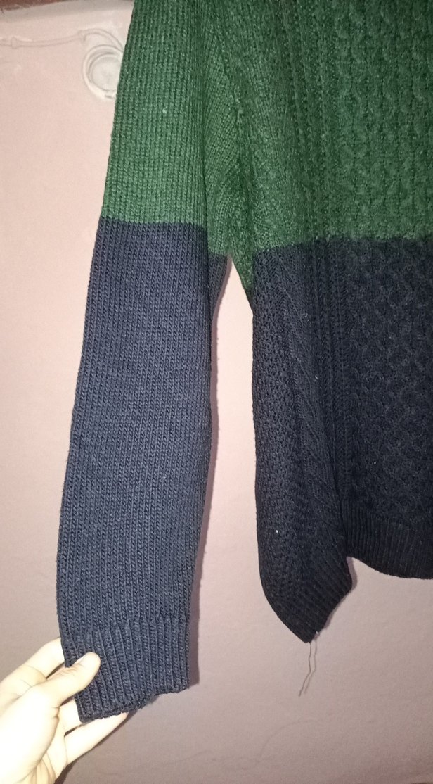 Kadın Örgü Uzun Kollu Yeşil Kazak - Görsel 3