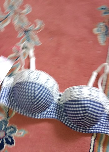 Nakışlı Mavi Vintage Bohem Sütyen - Görsel 2