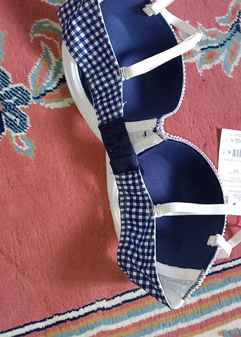 Nakışlı Mavi Vintage Bohem Sütyen - Görsel 4