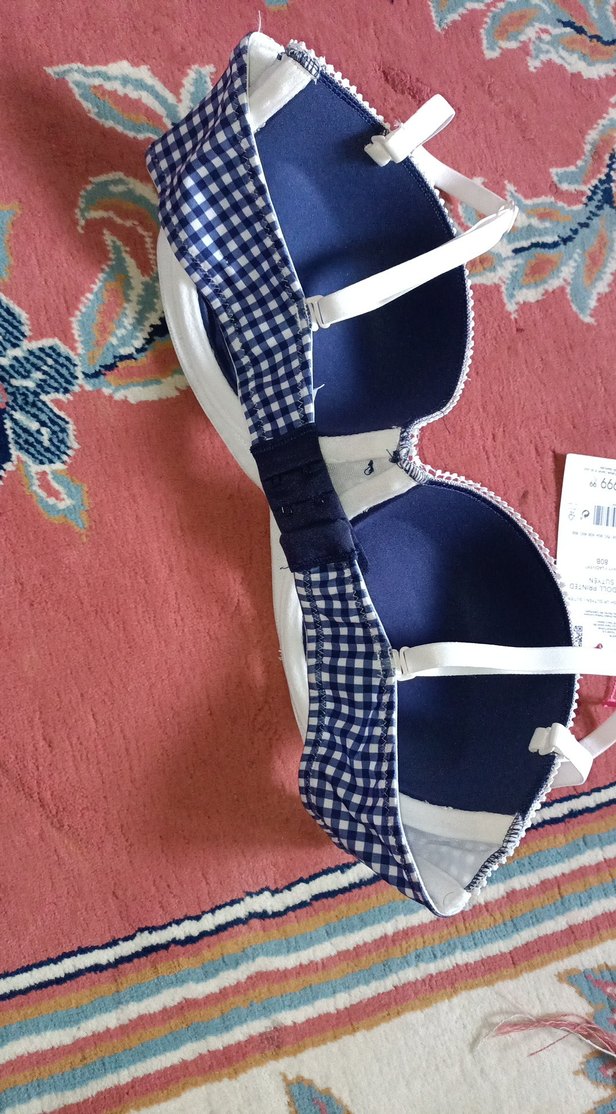 Nakışlı Mavi Vintage Bohem Sütyen - Görsel 4