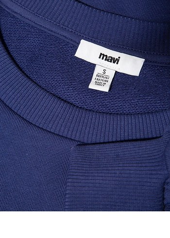 Mavi Baskılı Kadın Sweatshirt - Görsel 7