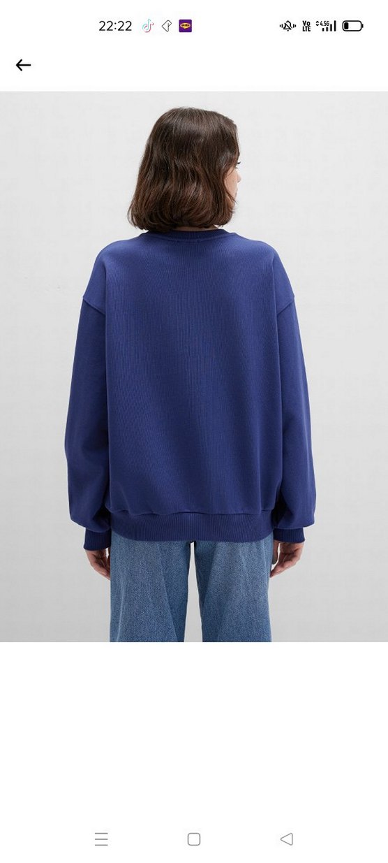 Mavi Baskılı Kadın Sweatshirt - Görsel 5