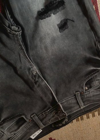 Gri Loose Fit Kadın Midi Jean - Görsel 4