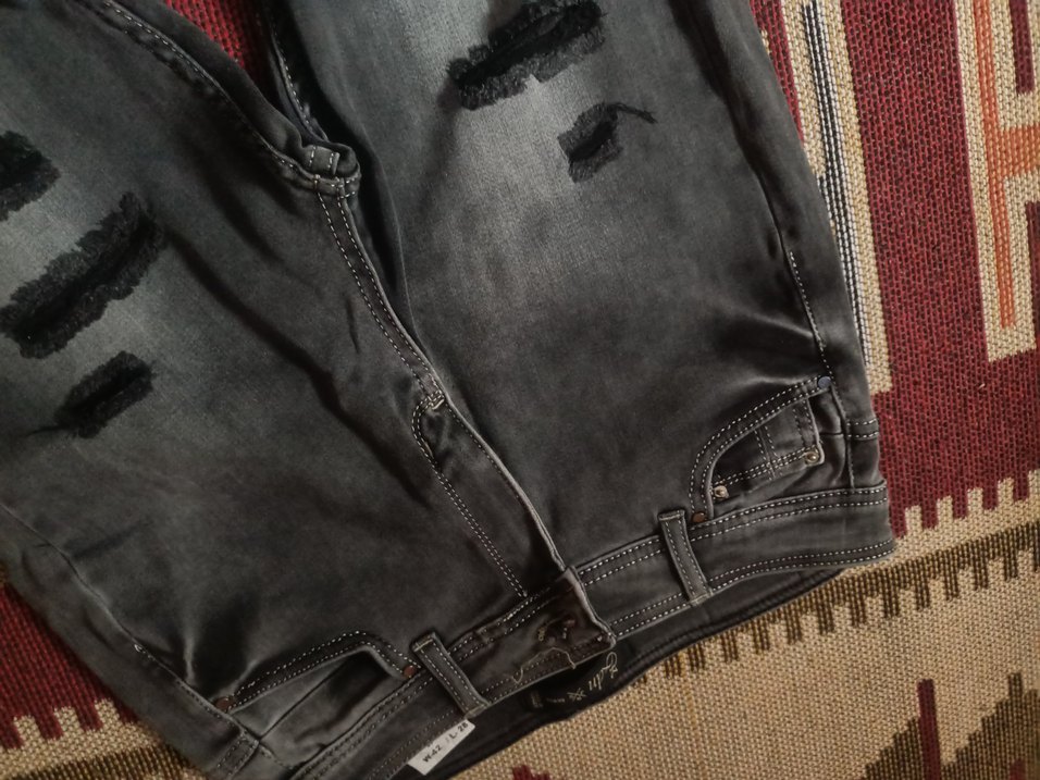 Gri Loose Fit Kadın Midi Jean - Görsel 4