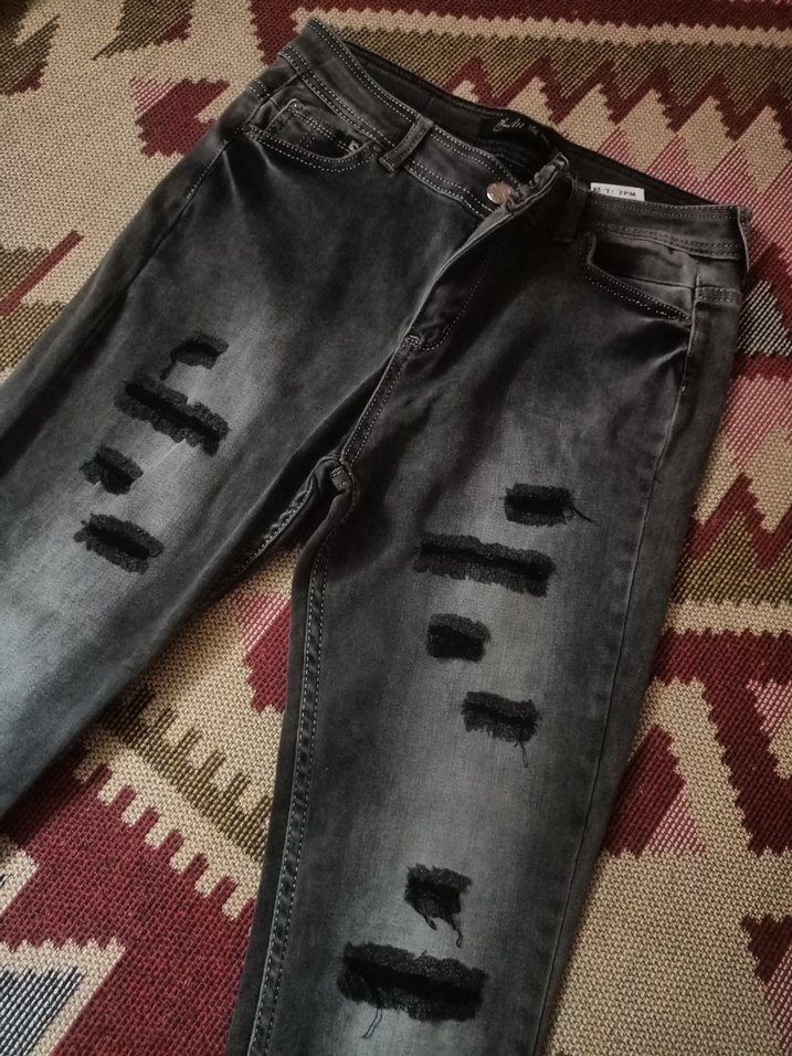 Gri Loose Fit Kadın Midi Jean - Görsel 2