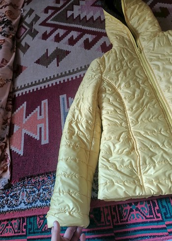 Sarı Fermuarlı Kadın Mont - Görsel 2