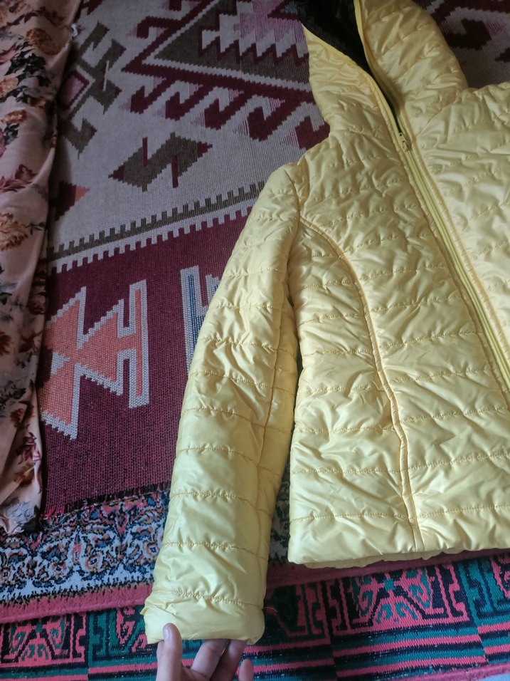 Sarı Fermuarlı Kadın Mont - Görsel 2