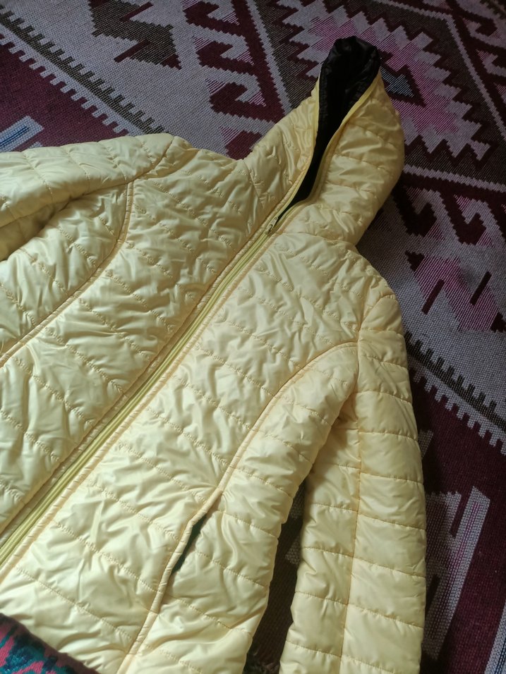 Sarı Fermuarlı Kadın Mont - Görsel 3